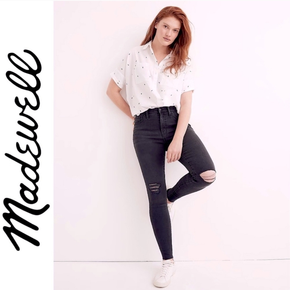 Madewell 9" High Rise Skinny Knee Distressing Jean